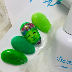 moana nageldesign, in grün.